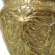 Old Brass Cup Goblet with Lid Mythical Figure 14cm