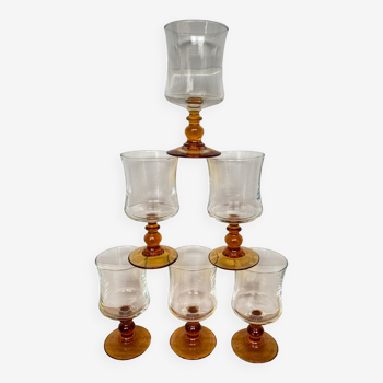 Set of 6 Luminarc white wine glasses Antique model