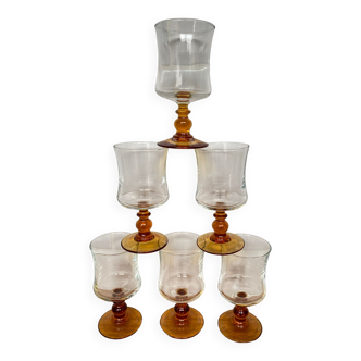 Set of 6 Luminarc white wine glasses Antique model