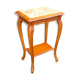 Louis XV style pedestal table/harness in solid cherry topped with marble