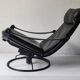 Black leather armchair by Åke Fribytter for Nelo möbel from the 70s