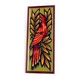 Framed tapestry of island birds