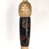 Kokeshi doll plum blossom by master Sato Suigai (Japan 1920 - ?)