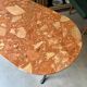 Oblong bistro table in Caunes stone and black cast iron, 120 x 60 cm