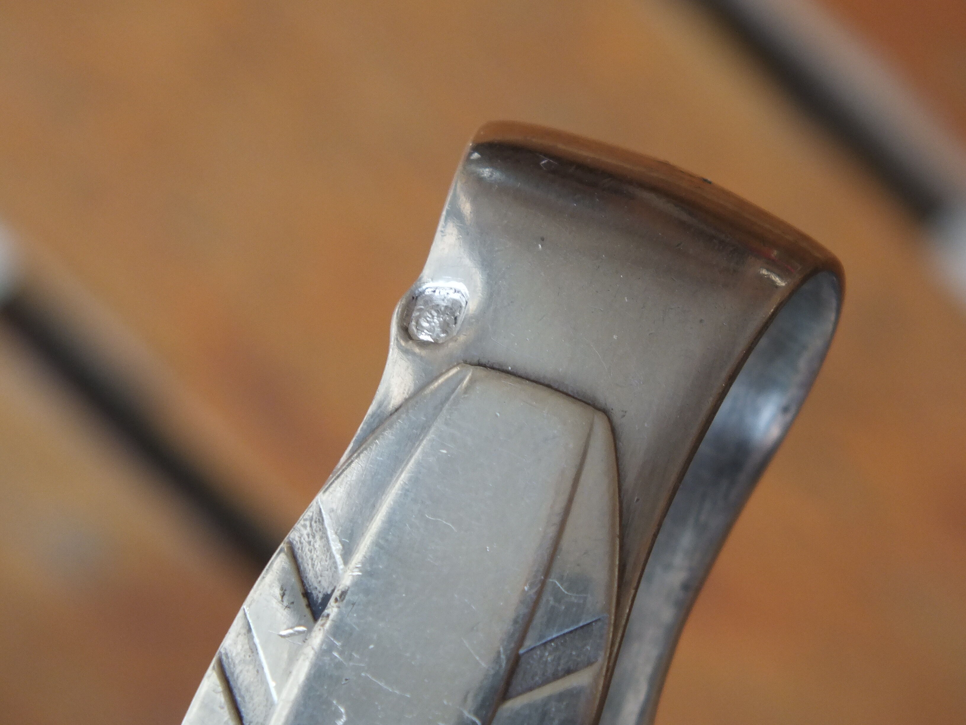 Solid silver sugar clamp Art Deco style