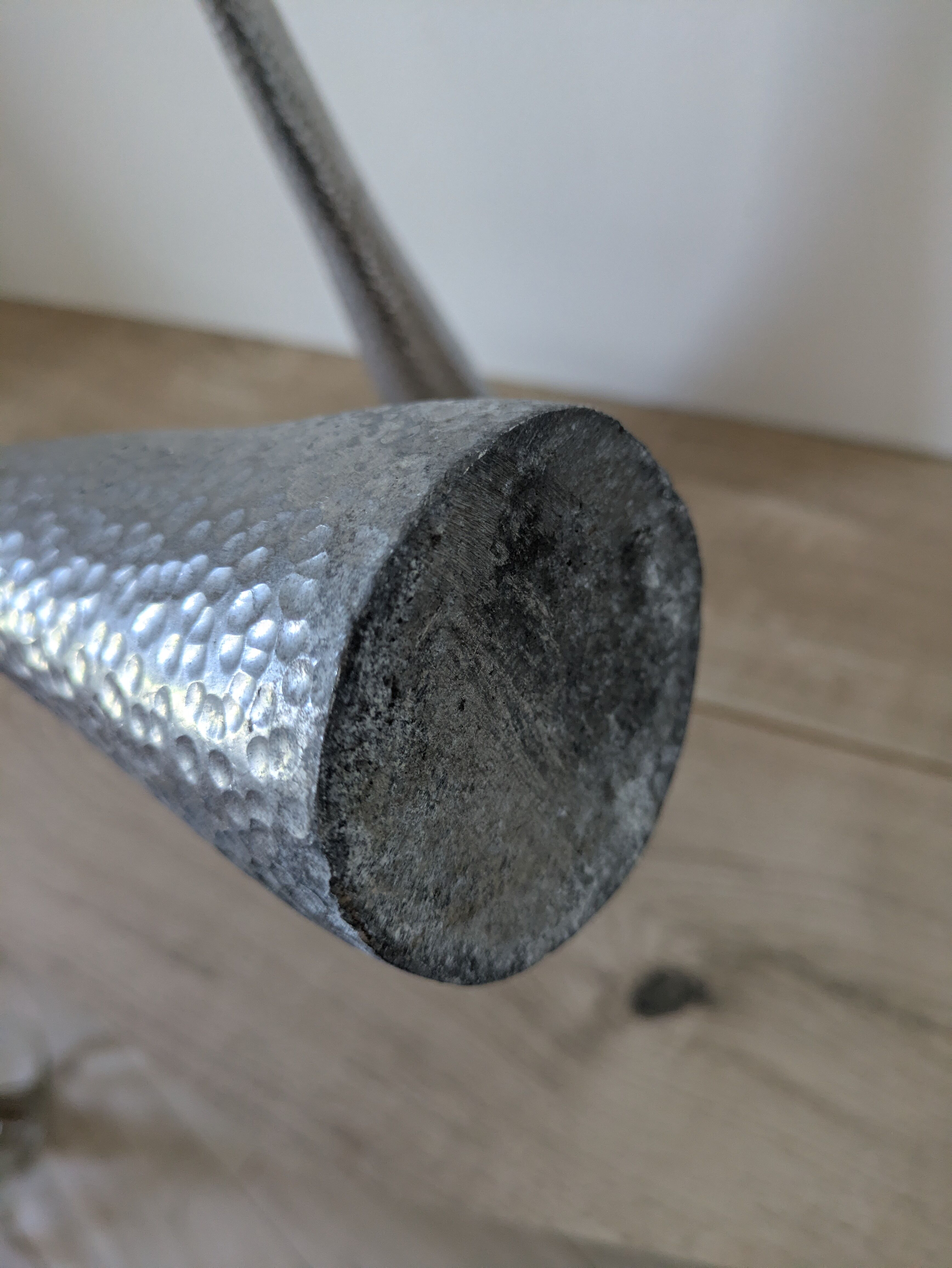 Brutalist hammered candlesticks