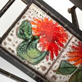 Vintage ceramic coffee table by Vallauris – floral and flat top