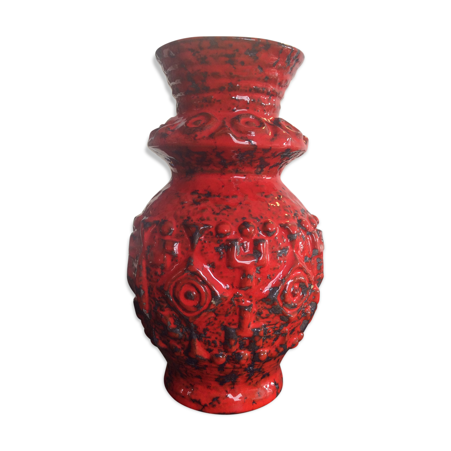 Vintage Vase West Germany in glazed ceramic 70s