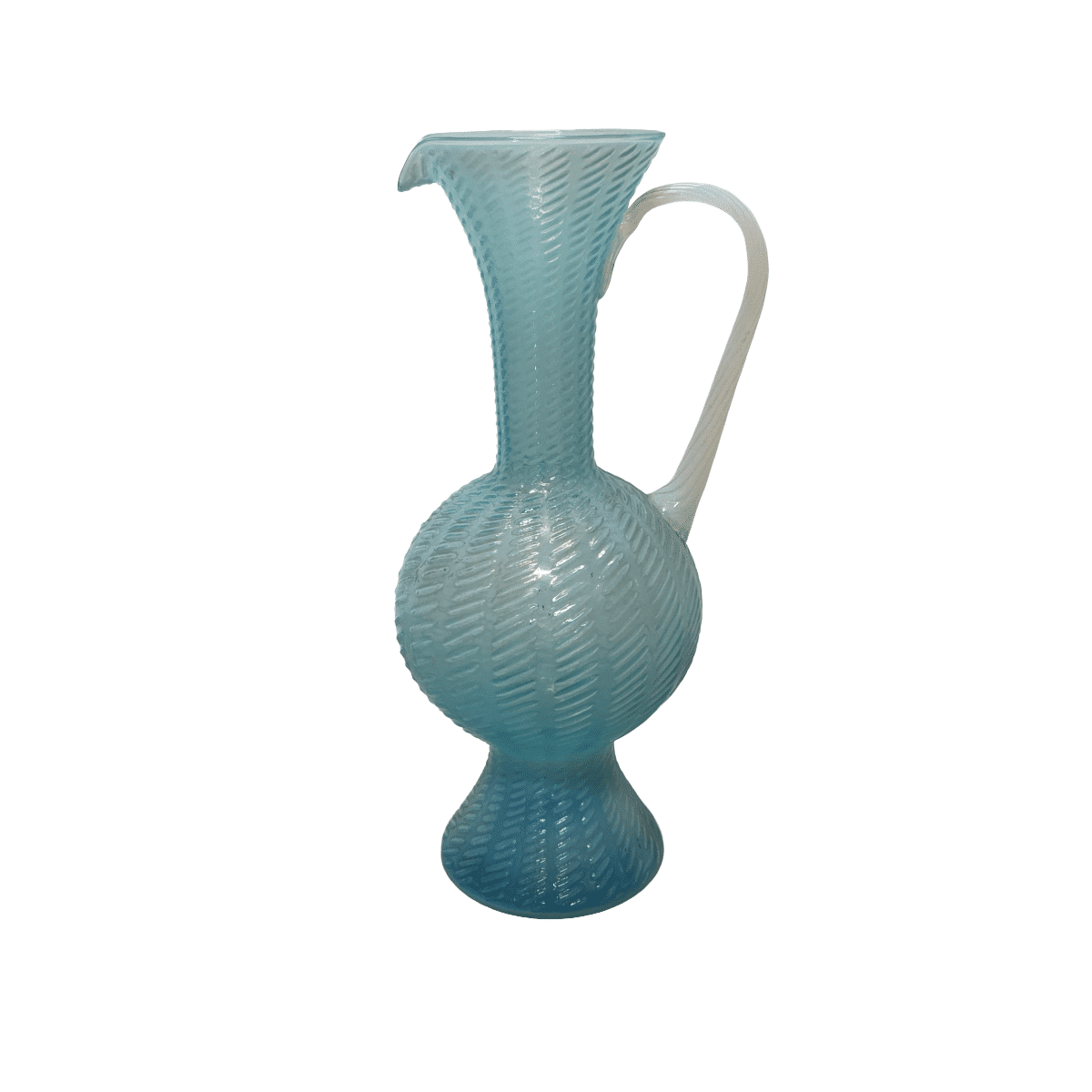 Vintage Blue Swirl Carafe From Italy, 1950/60s
