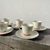 8 Limoges porcelain cups signed Vignaud