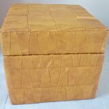 Stool, leather storage chest, 60