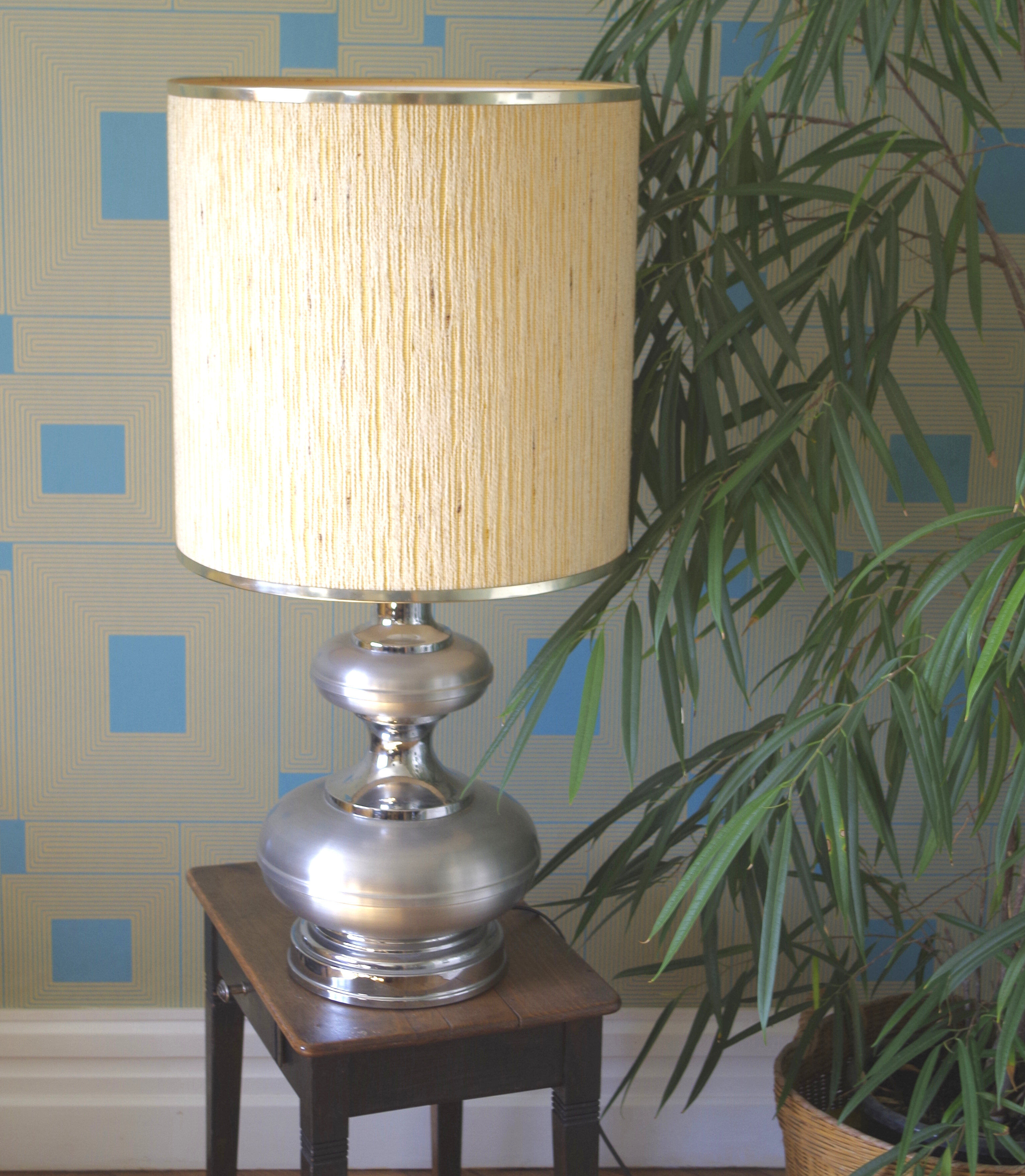 Vintage lamp aluminum and chrome 70s