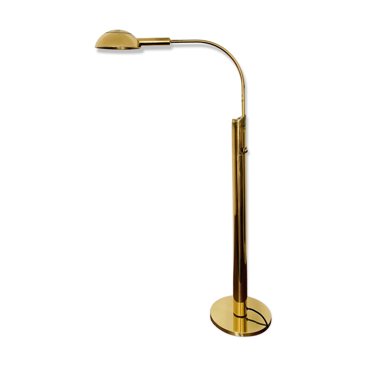 Adjustable 1970s Brass Floor Lamp by Florian Schulz