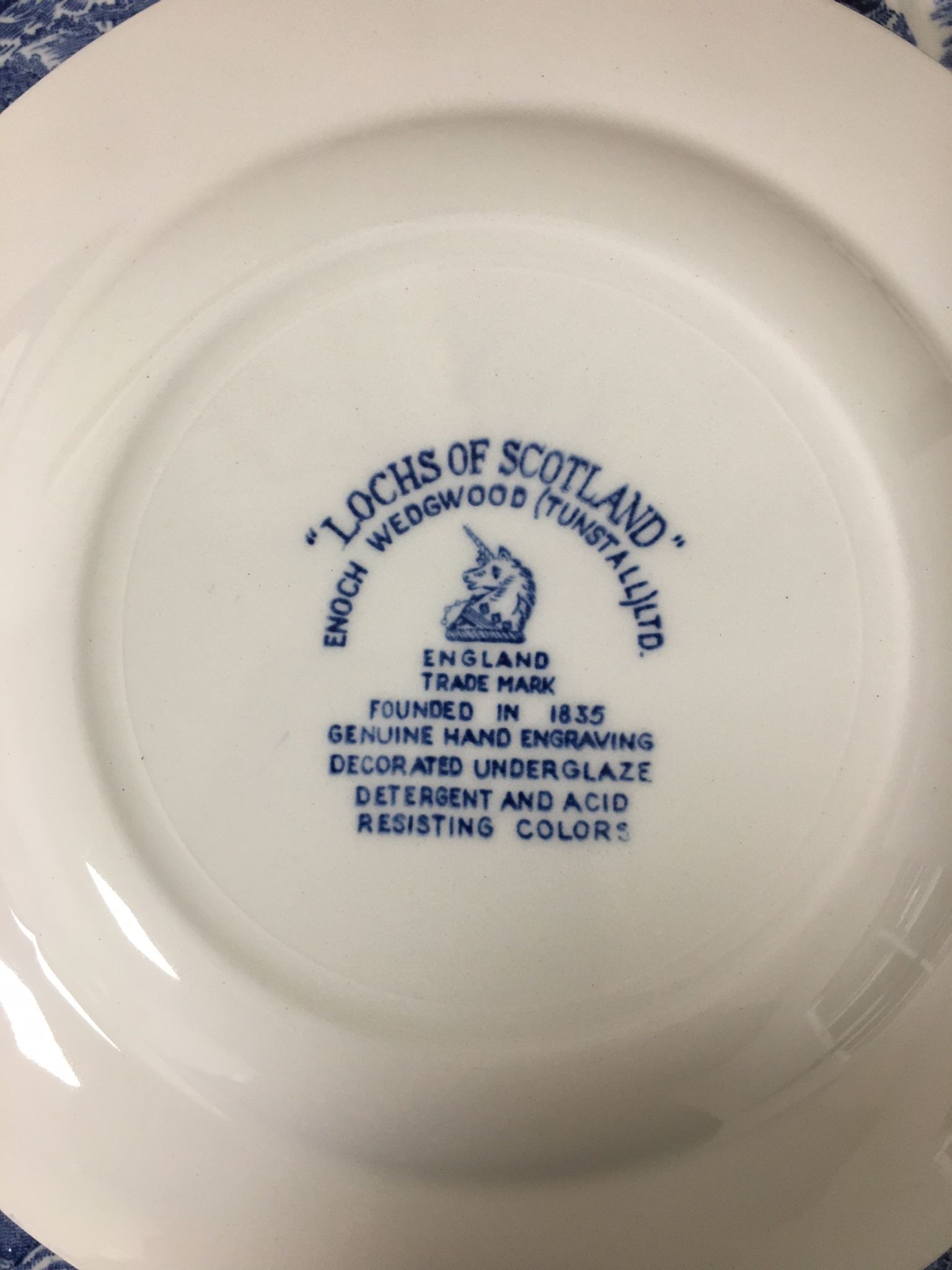 6 dessert plates "Lochs of Scotland" Wedgwood