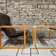 Lot Fauteuil et table Wilkhahn bois courbé 1980 vintage
