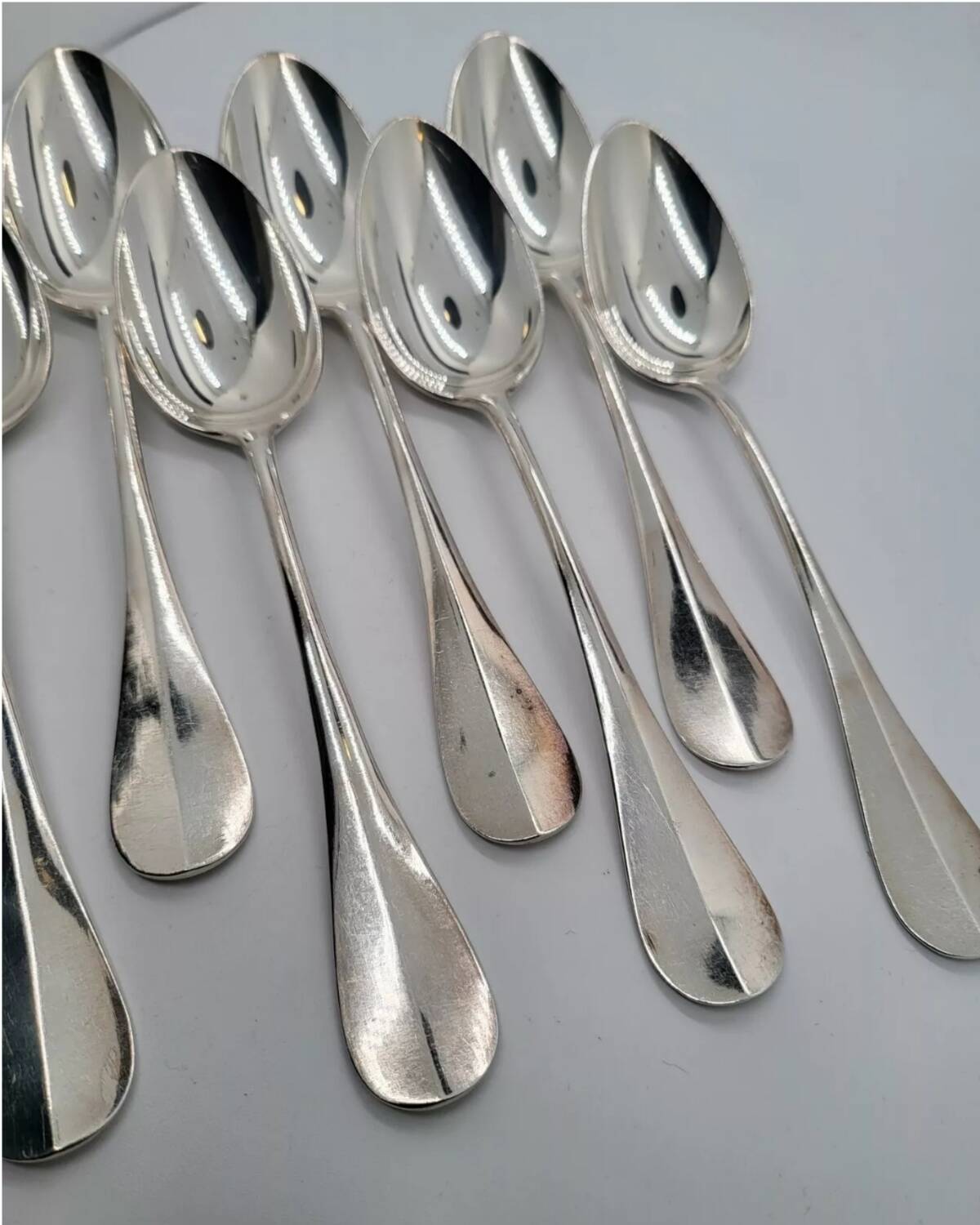 7 Alfenide Silver Metal Table Spoons