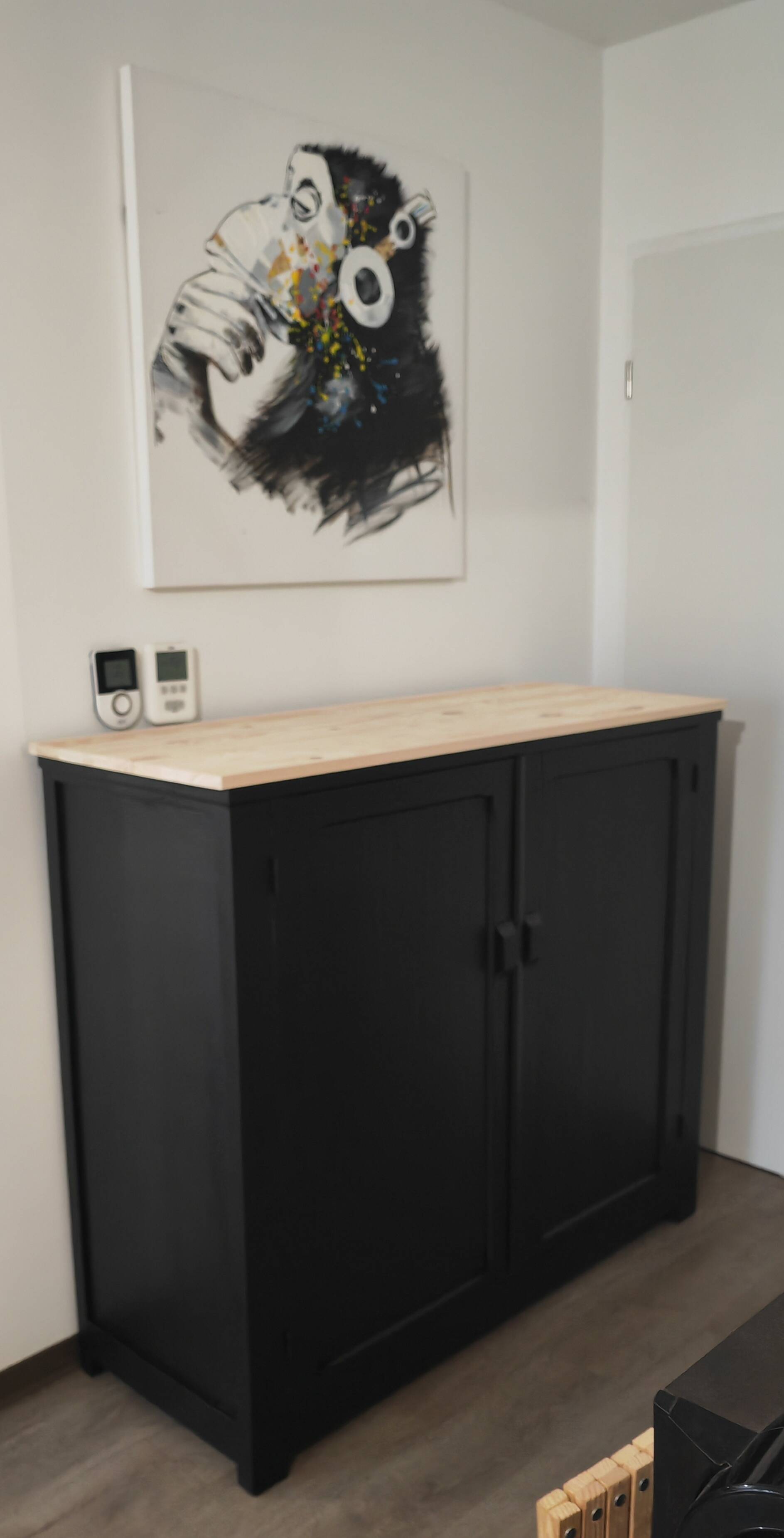 Parisian sideboard in black painted wood