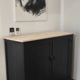 Parisian sideboard in black painted wood