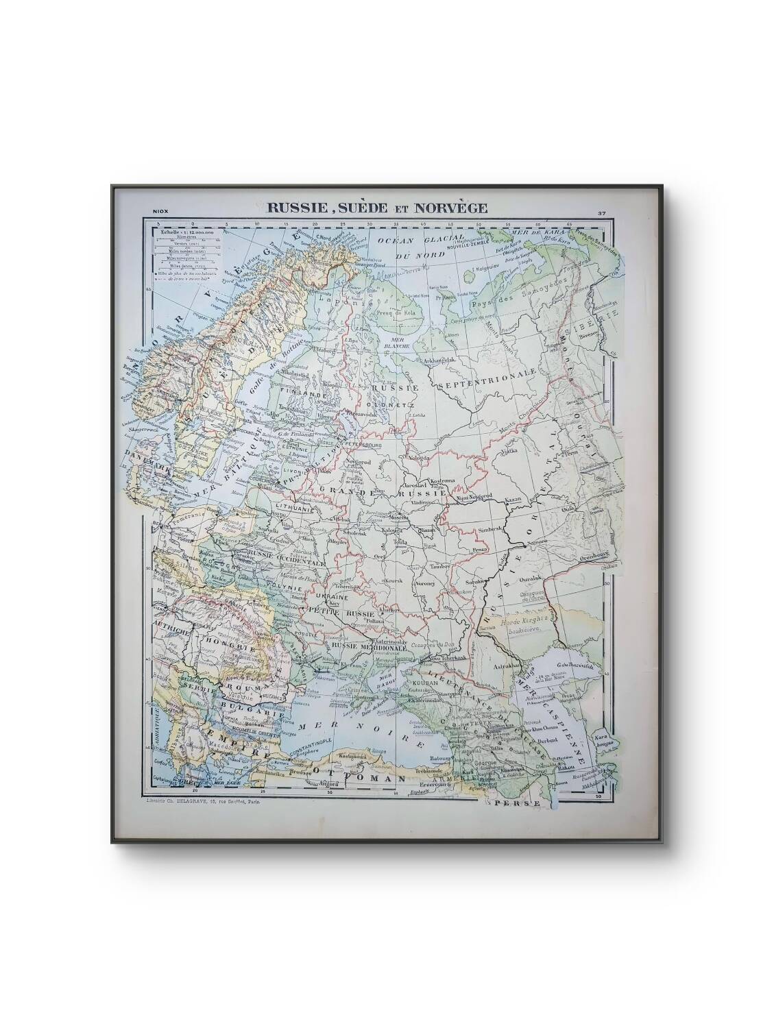 Printed in 1900, map of Russia, Sweden and Norway.