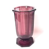 Large art deco vase in amethyst glass from luxval - val saint lambert