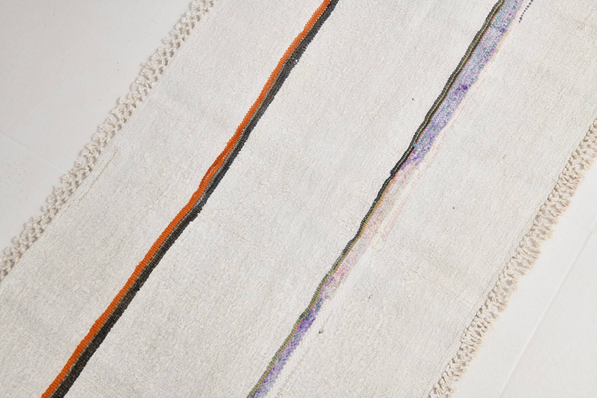 2x5 Natural White Turkish Vintage Runner Rug, 72x169Cm