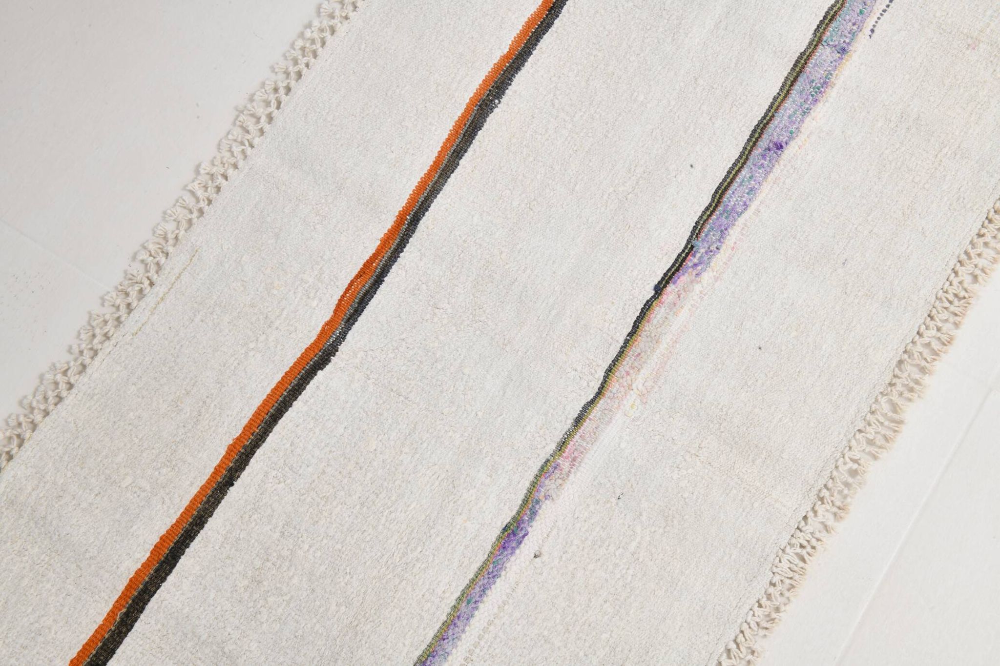 2x5 Natural White Turkish Vintage Runner Rug, 72x169Cm