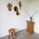 Set de 4 miroirs organiques brutalistes en bois années 50