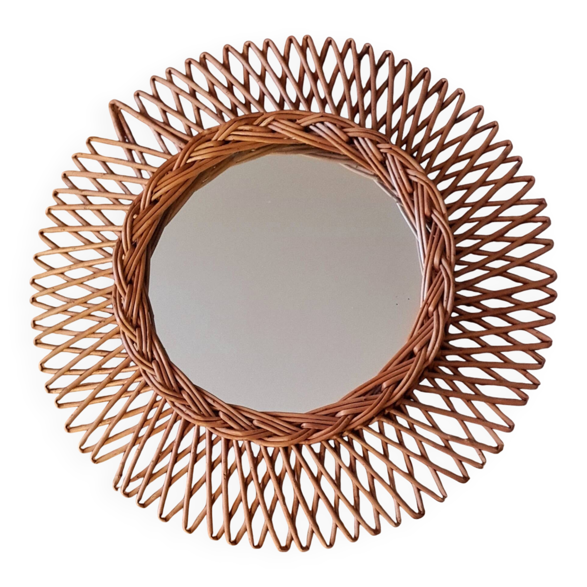 Vintage rattan mirror