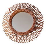 Vintage rattan mirror