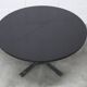 Round table rises and lowers Osvaldo Borsani black and chrome with extension