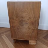 Table de chevet vintage rose marqueterie chêne