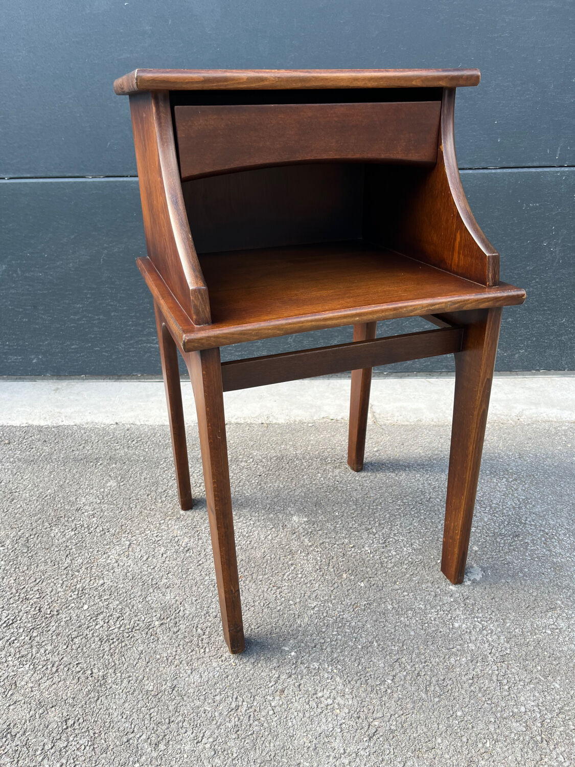 Wooden bedside table with drawer