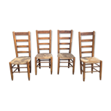 Set of 4 straw chairs