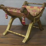 Antique parcel gilt cruciform stool