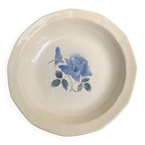 Hollow dish with blue rose motif, octagonal, vintage Digoin