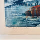Old colour etching – View of Paris and the Eiffel Tower