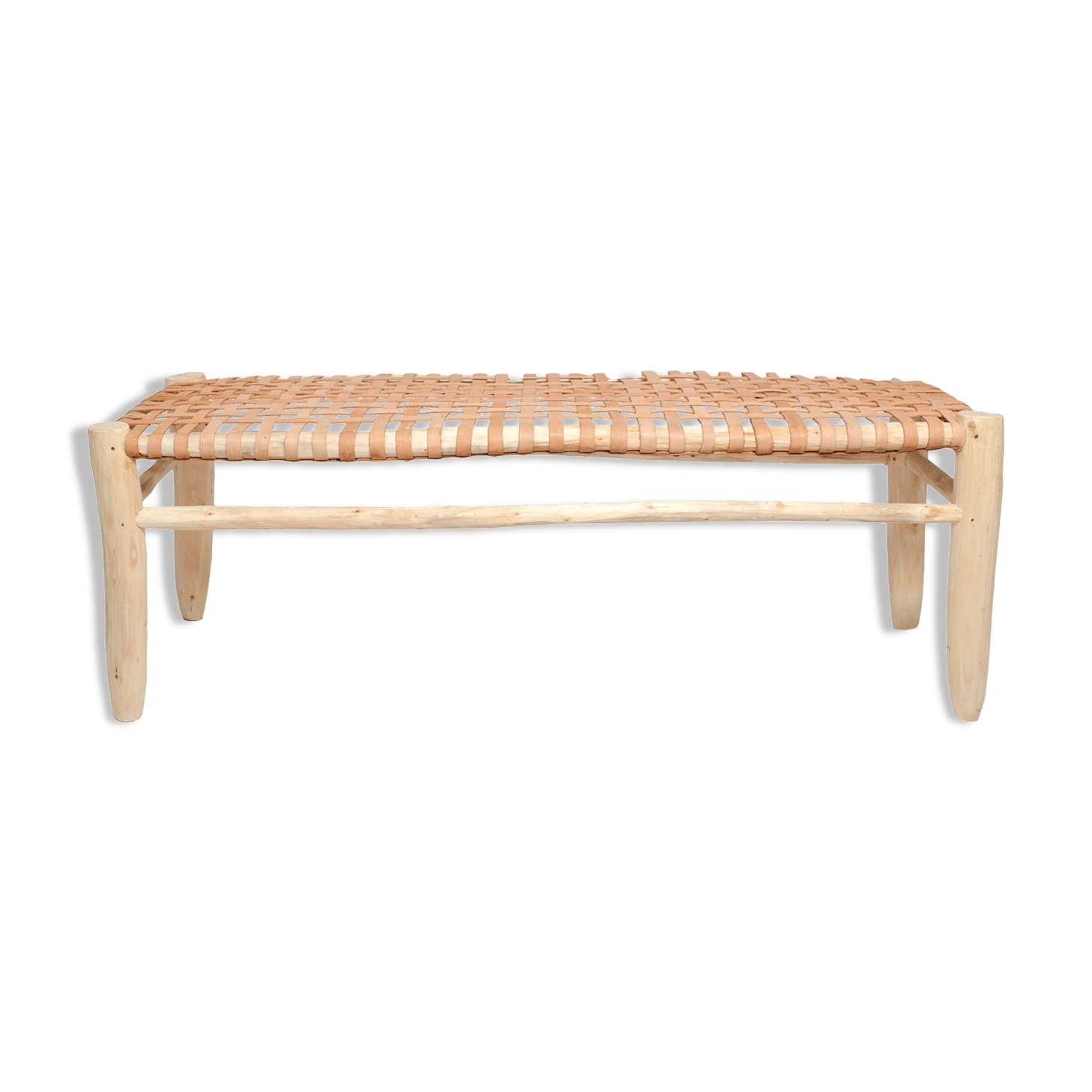 Wood and leather bench