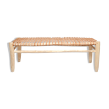 Wood and leather bench