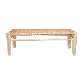 Wood and leather bench