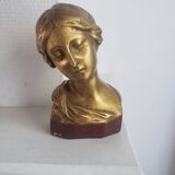 Gilded plaster bust