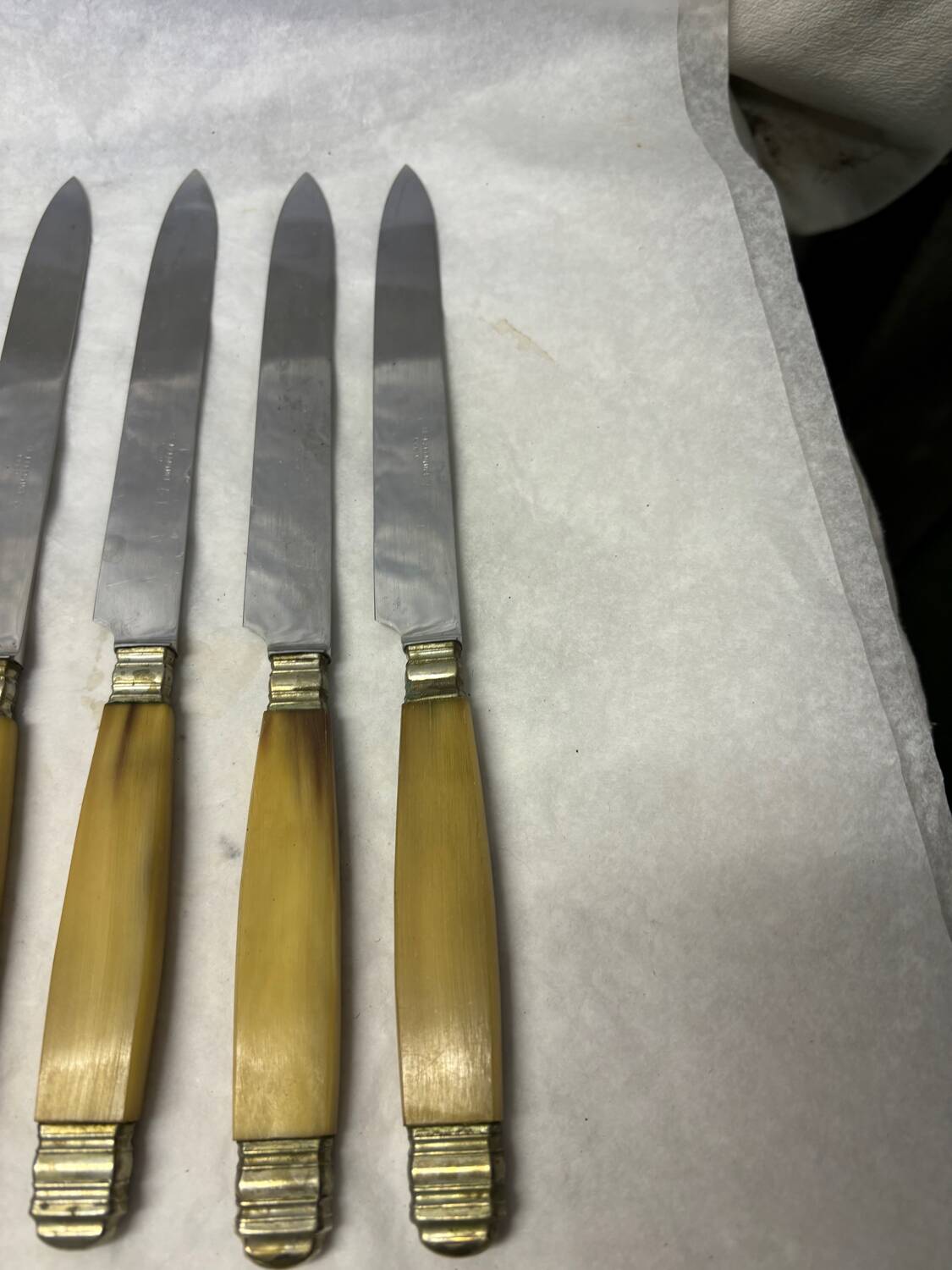 Set of 6 old stainless steel knives Gagne la couture