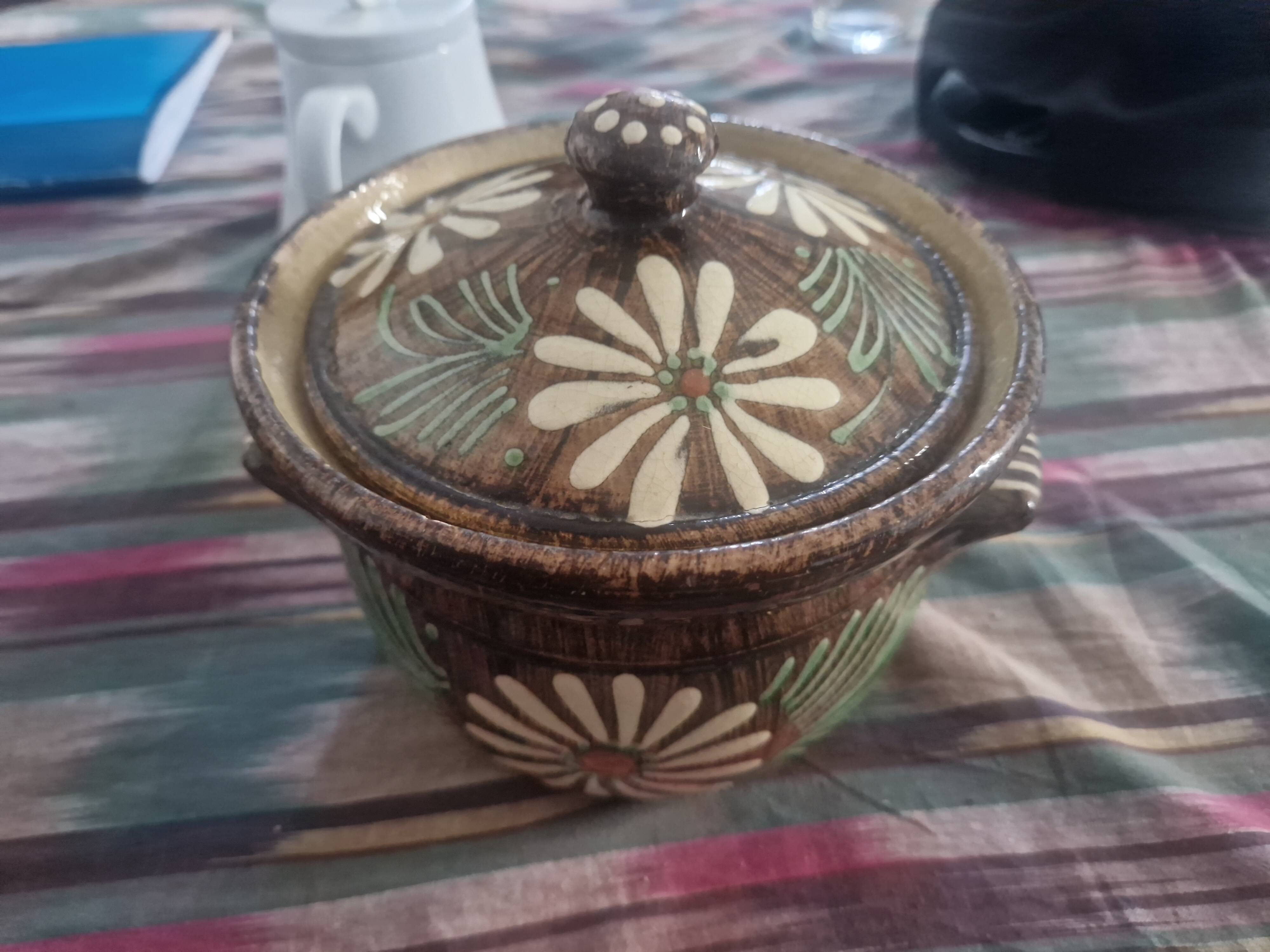 Ceramic terrine with floral decoration – Vintage – Made in France