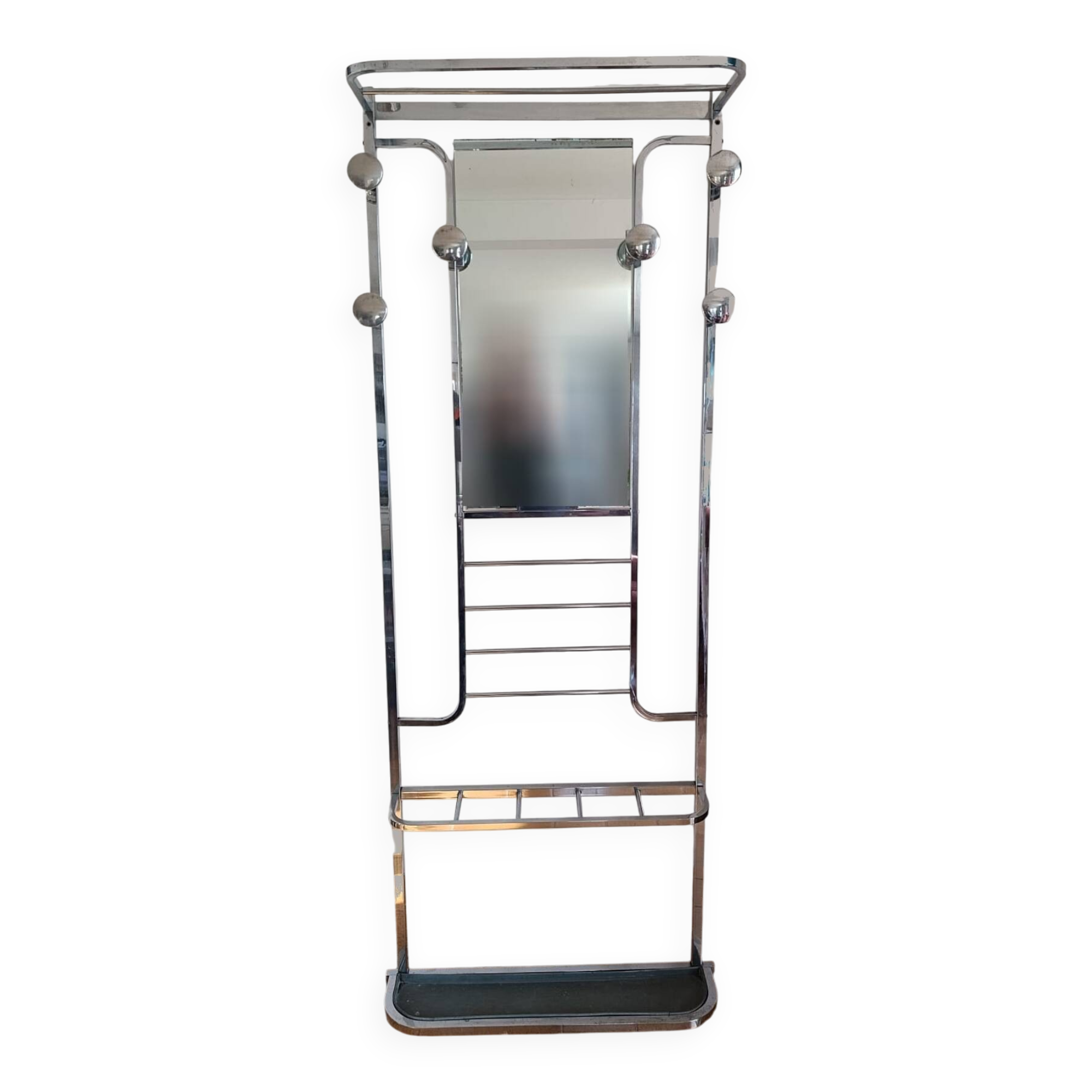 Vintage coat rack / hanger in chrome brass - Art Deco