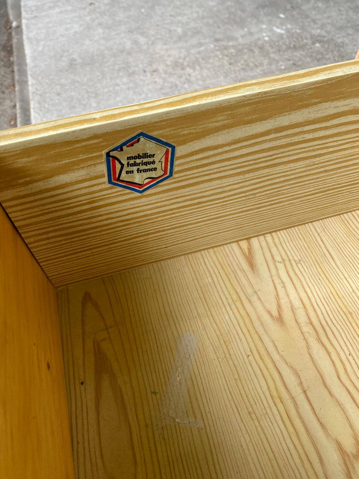 Commode anglaise rénovée en bois massif 1970