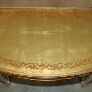 Half-moon console Eglomise Theodore Alexander with a gold finish.