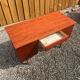 Vintage wooden desk teak veneer sixties conical legs 1 drawer