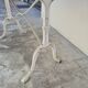 Antique Aerogommer bistro restaurant table with cast iron legs
