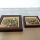 Pair of mini oil painting frames on isorel flowers by Magda Verschaeve