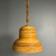 Midcentury Italian pencil reed rattan bamboo and brass hanging lamp pendant