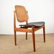 6 Danish chairs in teak, caning and leather, model FD 187 by Arne Vodder.
